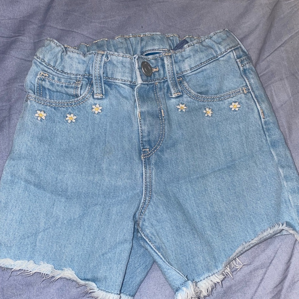 Old Navy Light Blue Jean Shorts with‎ Daisy Embroidery